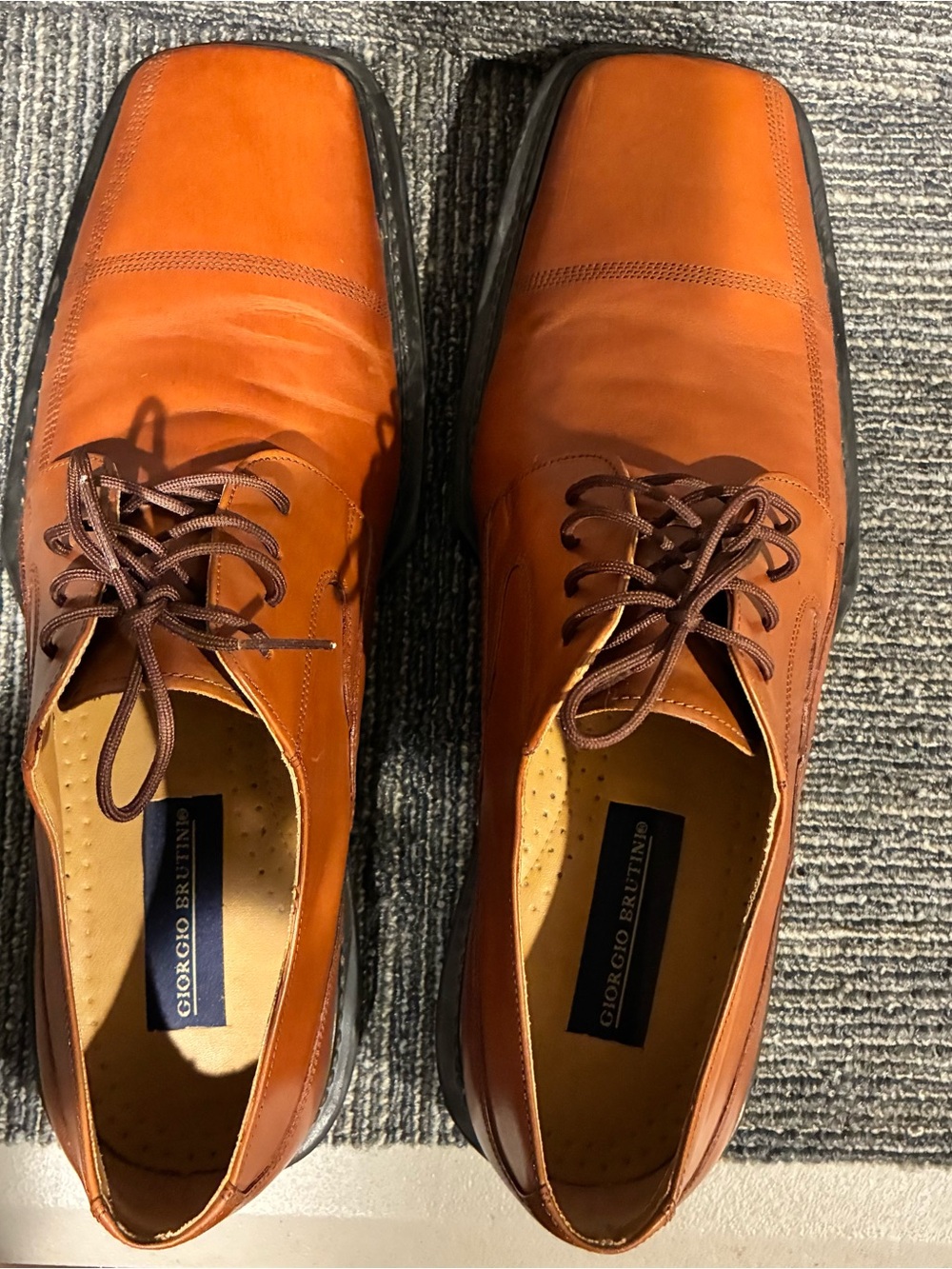 Giorgio Brutini Tan Leather Lace-Up Oxfords